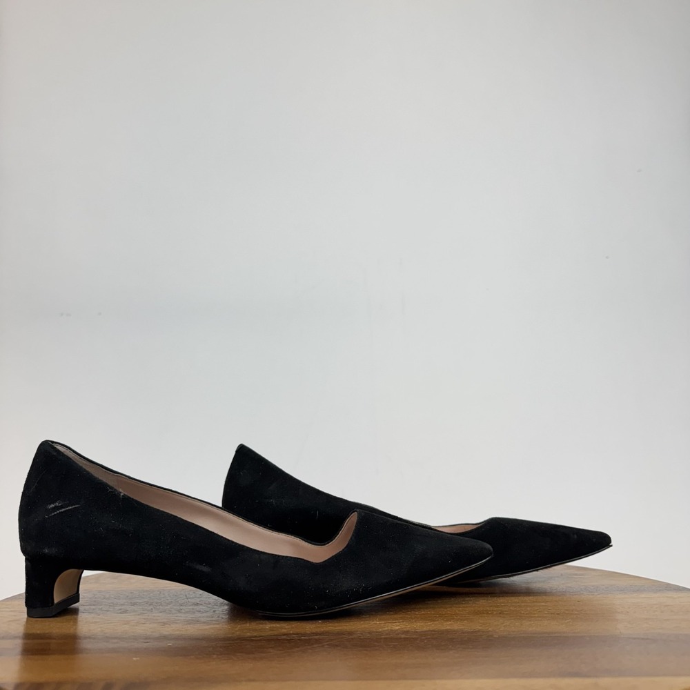 Womens Kate Spade Miko Black Suede Casual Kitten Heeled Pumps Size 9.5 B GUC